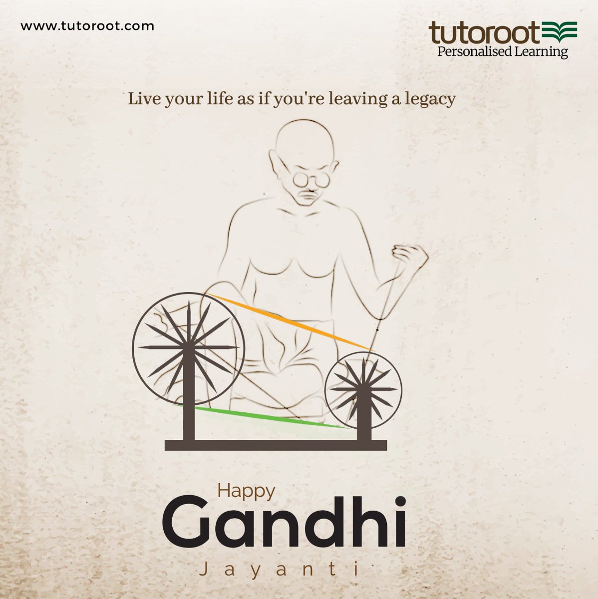 Tutoroot's tweet image. India will forever be indebted to Mahatma Gandhi. Let us strive to be the change we want to see in the world.

#Tutoroot #PersonalisedLearning #TheTutorootEdge #8th #9th #10th #11th #12th #IITJEE #NEET #Tuition #OnlineTuition #Onlineclasses #GroupTuition #IGCSE #IBDP