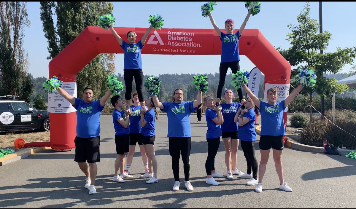 CheerSeattle's tweet photo. We had a great time cheering on @TourdeCureSea bike riders today! We cheered, we danced, we stunted! 
They deserved it after riding so many miles for such a good cause. 
Check out their page if you're interested riding or volunteering for such a great cause! https://t.co/SO1b18fy9e