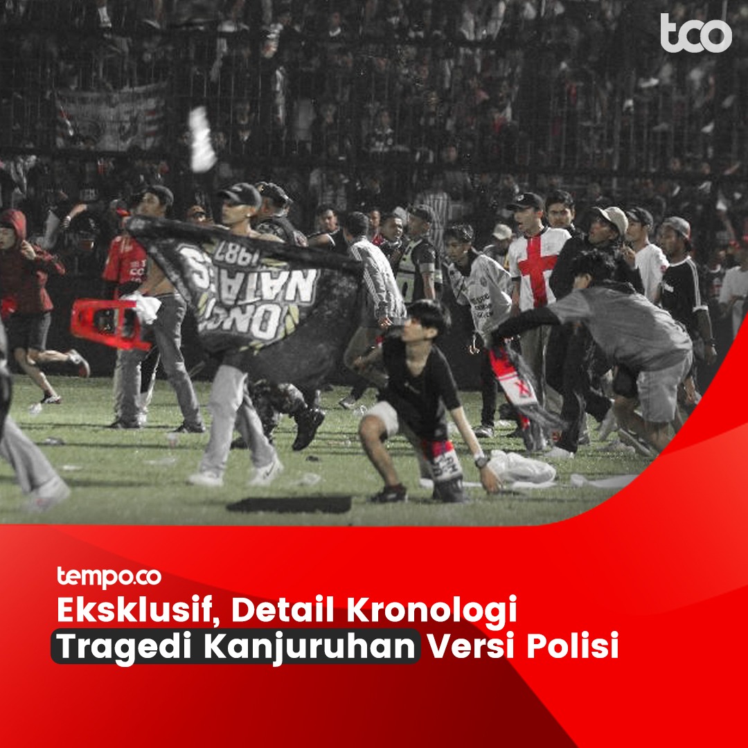 Kepolisian mengatakan ada 127 korban meninggal, 180 orang menjalani perawatan.

Tempo mendapatkan dokumen laporan Satuan Intelkam Polda Jawa Timur soal kronologi kejadian tersebut.

Begini kronologi versi Polisi. #PrayForKanjuruhan