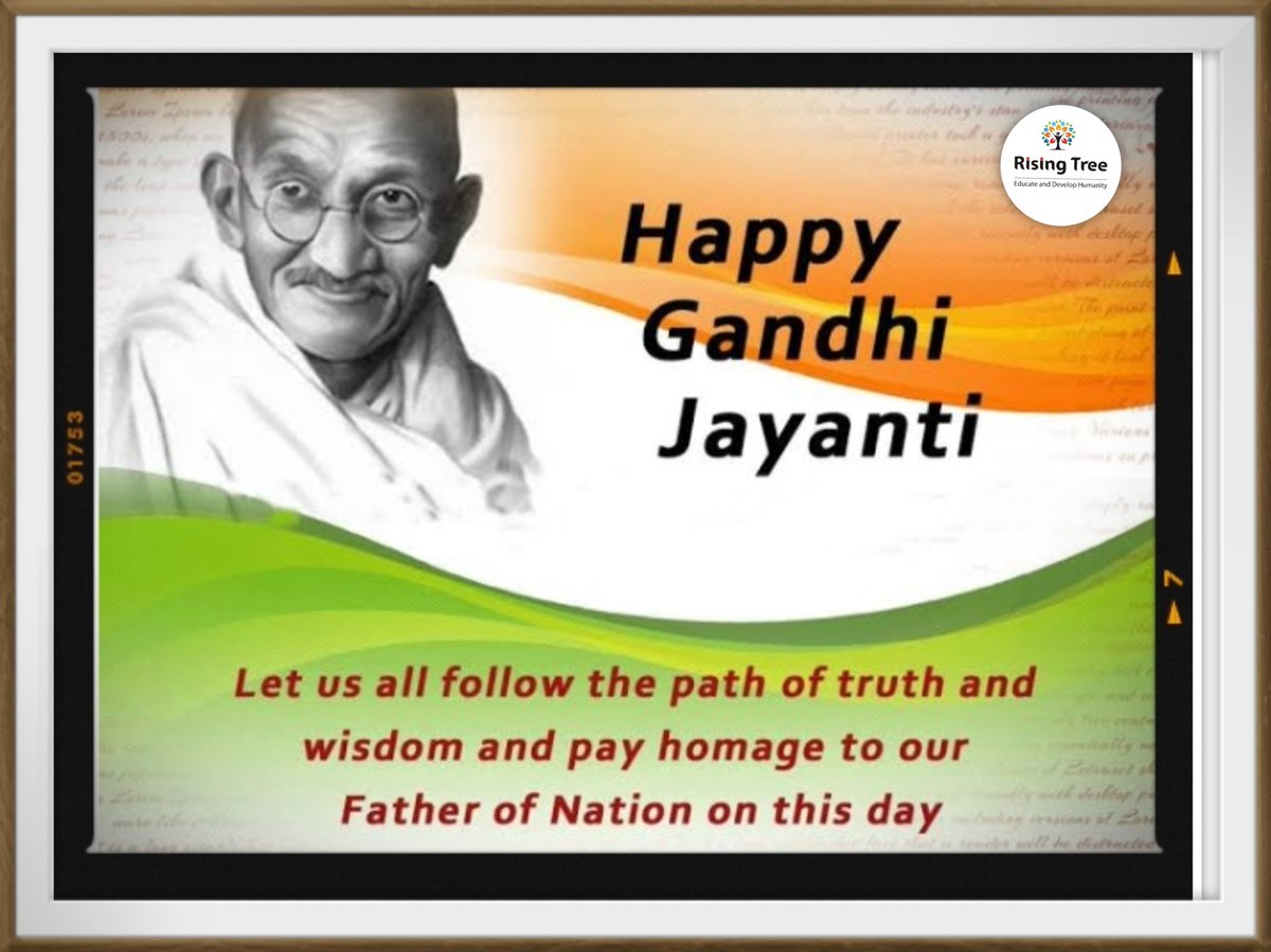 You must not lose faith in Humanity. Humanity is an ocean if a few drops of the ocean are dirty, the ocean does not become dirty. HAPPY GANDHI JAYANTI
#gandhijayanthi2022 #october #risingtree  #educate #develop #humanity #gandhiquotes