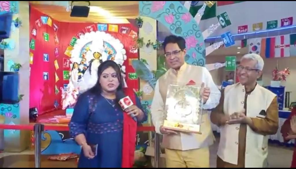 IIHMHOTELSCHOOL's tweet photo. IIHM Global Campus #DurgaPuja awarded the Best in #Kolkata again!!! We are glad that #sustainability is being recognized as being important. Thank you @BanglaRepublic @republic for recognition!! #KolkataDurgaPuja @UNESCO @IndiaatUNESCO @subornobose @DirectorIIHM @MinOfCultureGoI https://t.co/WjQTUXES1G