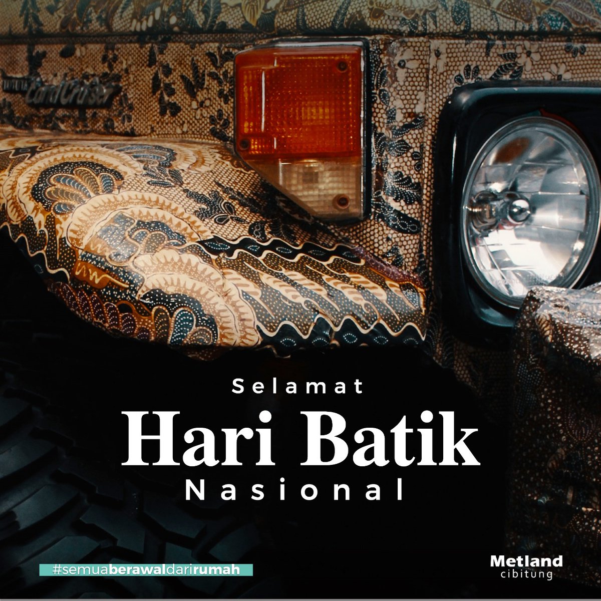 metlandcibi's tweet photo. Sebarkan kabar ba(t)ik hari ini sebagai bentuk dukungan semangat melestarikan kain batik dengan menggunakan batik di berbagai kesempatan. 

Selamat Hari Batik Nasional, 2 Oktober. 
For the love of Batik, get your batik on!

#HariBatikNasional https://t.co/X3jT8vWYlg