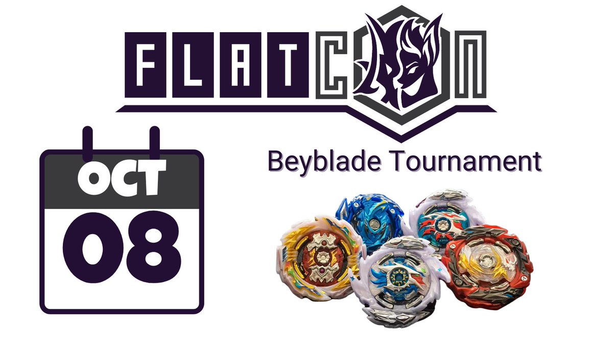 RedRaccoonGames's tweet photo. Did you see that there will be a Beyblade Tournament out at FlatCon? FlatCon has something for everyone. To sign up for this or other events, visit FlatCon online here https://t.co/iMyTvsdM9E
#FLGS #SmallBusiness #FlatCon #RelayForLife #BeyBlade #BloomingtonIL https://t.co/L4gKU2tr6y