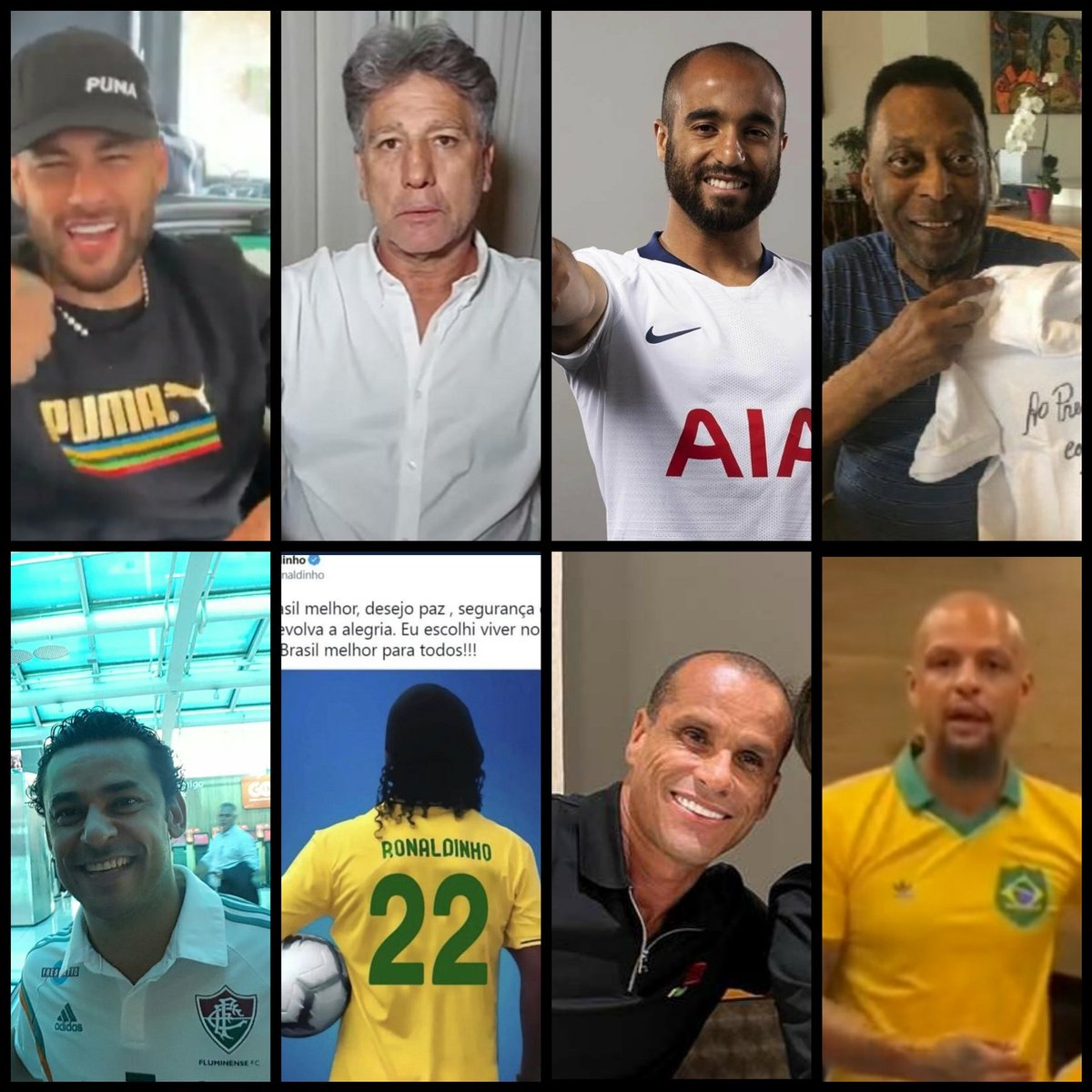 🇧🇷 | ELECCIONES PRESIDENCIALES BRASIL 2022: Estrellas del fútbol brasileño que han manifestado su apoyo a Bolsonaro: -Ronaldinho -Neymar -Pelé -Renato Gaucho -Felipe Melo -Rivaldo -Lucas Mora -Fred