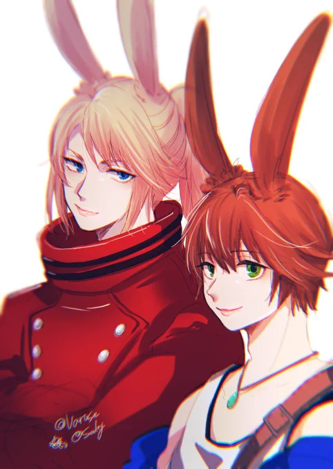 FF14のお友達、ヴァルスさんとソルティさんのファンアートです 