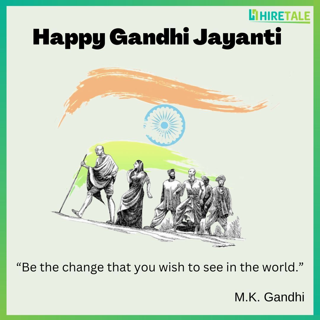 Hire_Tale's tweet photo. โThe future depends on what we do in the present.โ - Mahatma Gandhi.
Mahatma Gandhi taught us to believe and persevere. We have persevered through a lot these past couple of years. Letโs work together for a better future for us and India.
#hiretale #gandhijayanti #peace #belief https://t.co/eYqdor26RY
