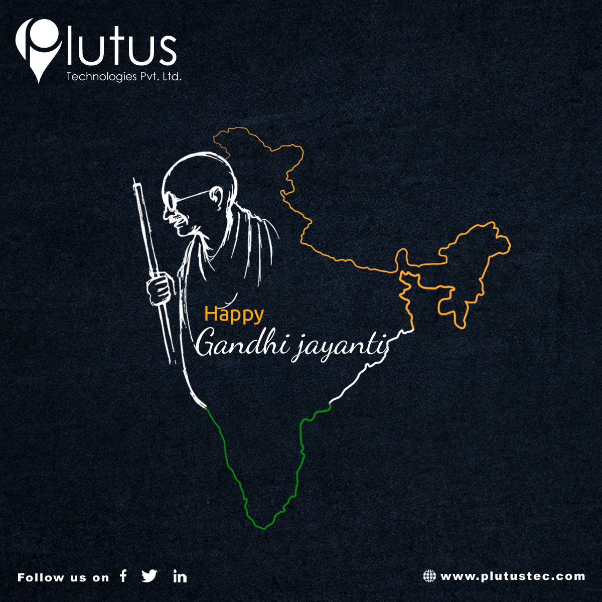 PlutusTech's tweet photo. Wishing you a happy Gandhi Jayanti.
https://t.co/e13ovawbbp
#MahatmaGandhi #HappyGandhiJayant #GandhiJayanti #Leadership #plutustechnologies #plutustech #plutus #lifeatplutus #PlutusITCompany #webdevelopment #webdeveloper #mobileappdevelopers #websitedevelopmentservices https://t.co/OjkzF9Xywn