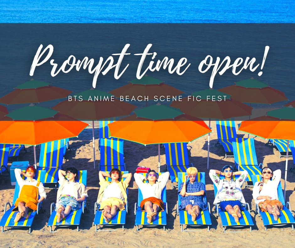 absficfest's tweet photo. BTS Anime Beach Scene Fic Fest PROMPT TIME is now OPEN!! 🎉🗣️

⛱️ from oct. 1 to oct. 22 (EST) 🌞

for more info check 📌 tweet, collection &amp; images below.

give us your beach scene ideas!! we want 'em all!! ⛵️🦀🩴

~ prompts go here: https://t.co/EAwLaQblH1
~ rules: in the 🧵 ↓ https://t.co/xtD0muH08D