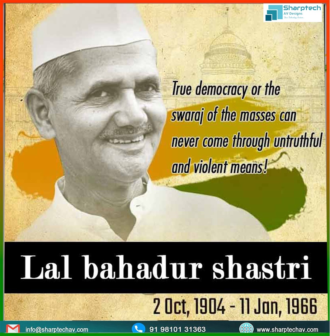 SharptechL's tweet photo. Let’s keep Lal Bahadur Shastri Ji in memory.A visionary leader. Greetings to all on Happy Lal Bahadur Shastri Jayanti.
 #SharptechAVDesigns #India #LalBahadurShashtri #Delhi #PrimeMinister #India https://t.co/mzAwQNQnRf
