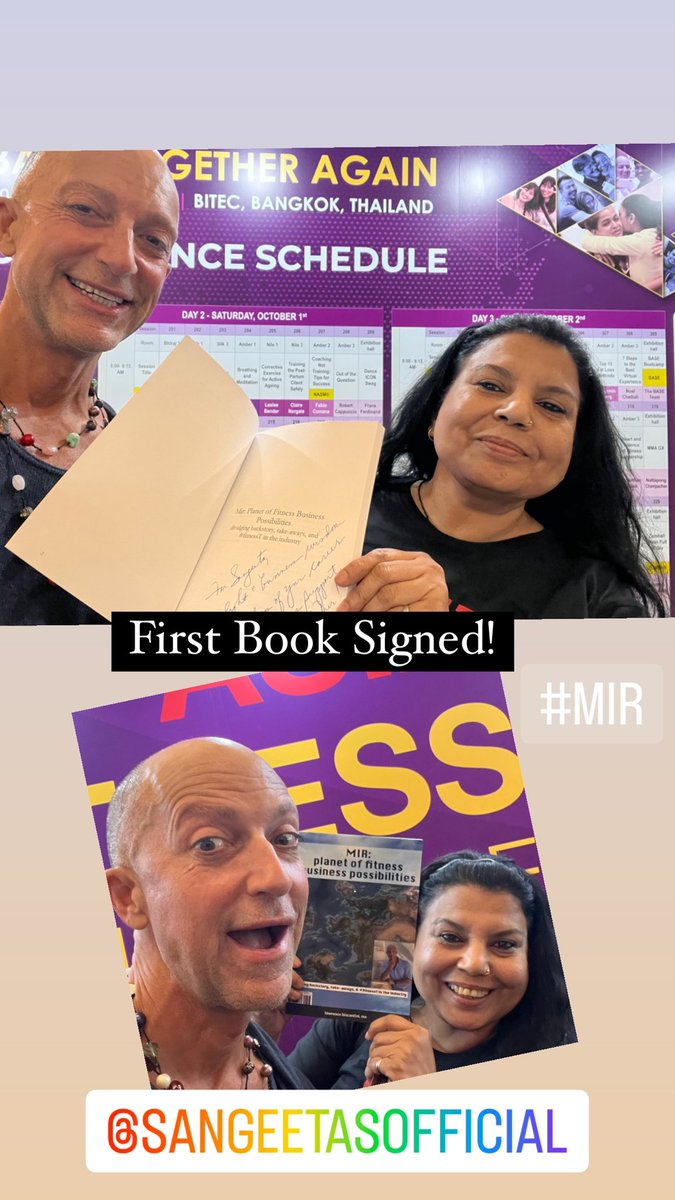 findlawrence's tweet photo. First new book #mir autographed and dedicated! To @Sangeetasofficl from India! 
Spilling the #fitnessT on planet Mir one page at a time! https://t.co/yuVihmdh3m