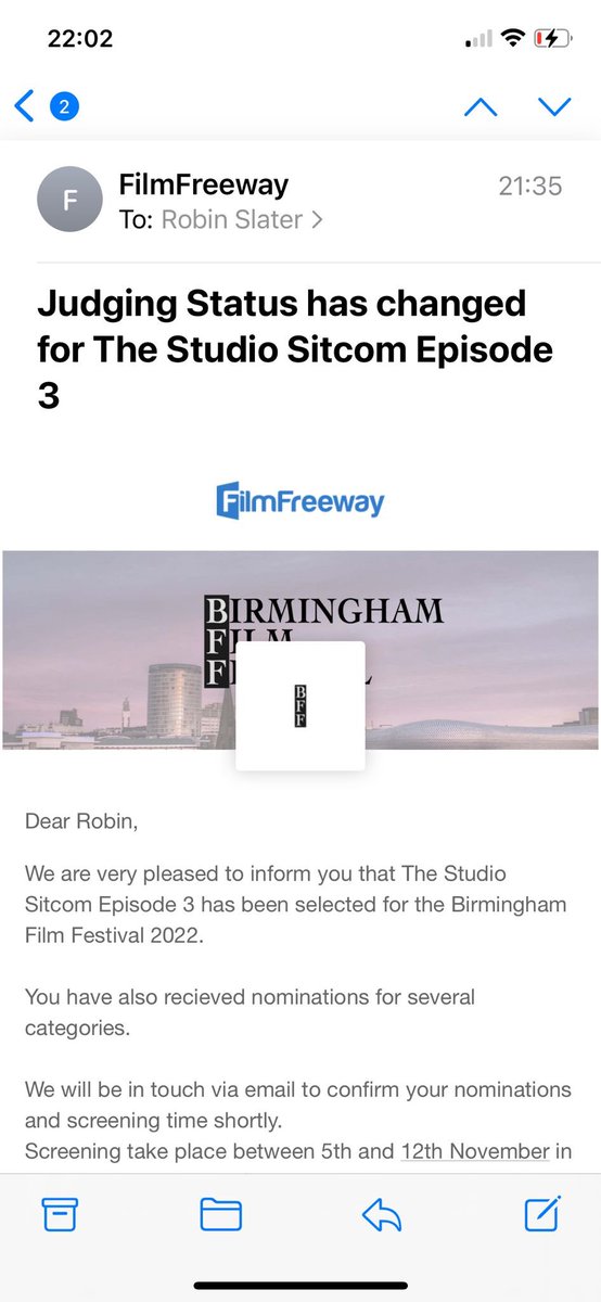 Just heard that episode 3 has been selected for <a href="/BHAMFILMFEST/">Birmingham Film Festival</a> 2022. Amazing news. 🕺🪩💃