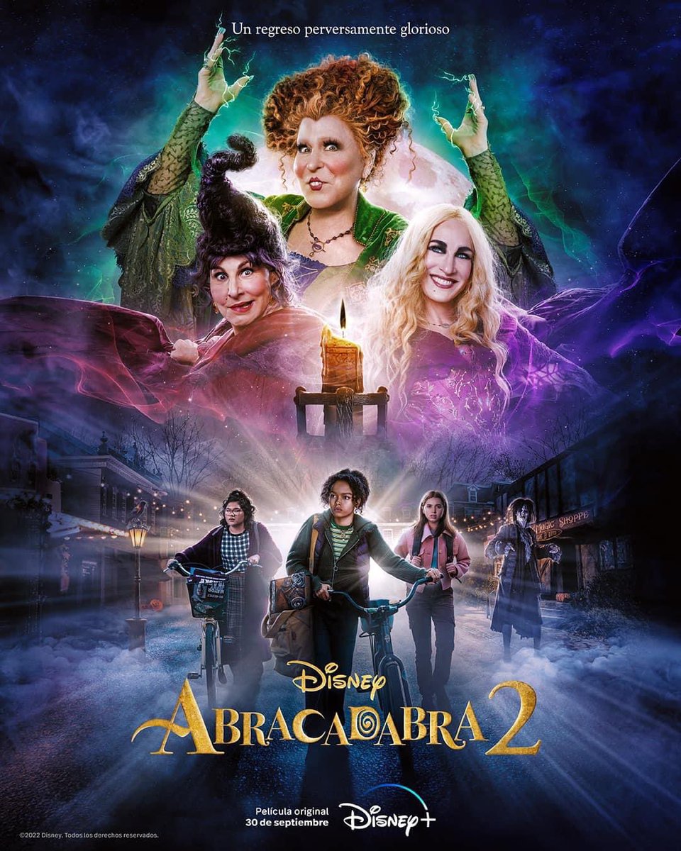 LGranadosPerez's tweet photo. No tiene ni 24 horas de estreno y ya Disney reporta que “Abracadabra 2” o “Hocus Pocus 2” (version en ingles) se convierte en uno de los más grandes estrenos de la plataforma Disney+, alcanzando el top #1 en todos los países donde ha sido estrenada. https://t.co/0mNrfqZcbb