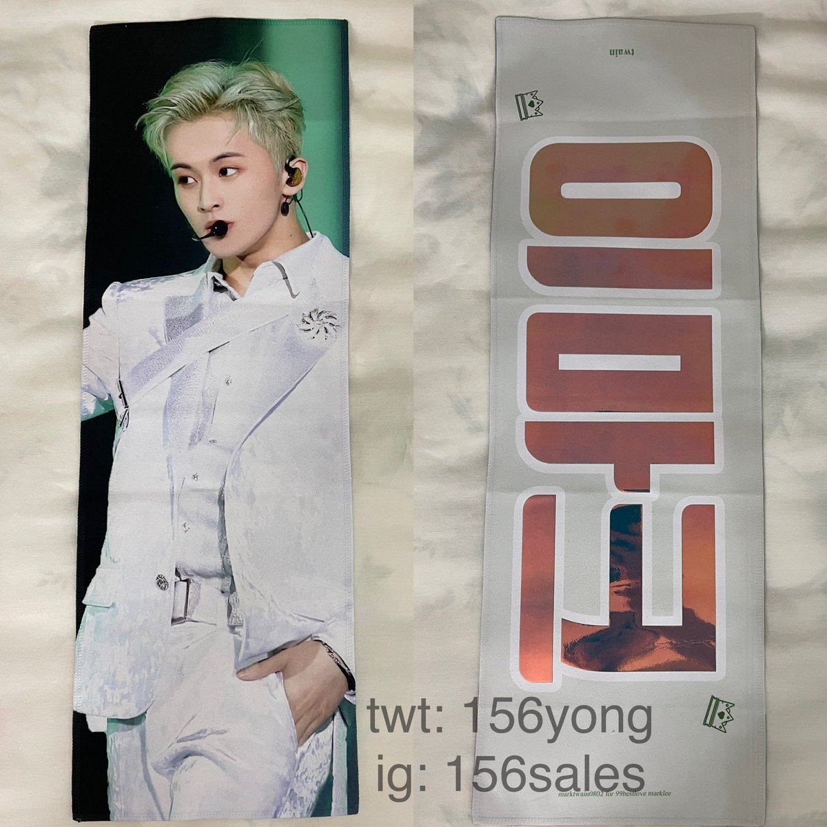 156yong's tweet photo. usa wts / nct taeyong and mark fabric cheering slogans

$18 usd each (shipping not included or can pick up at the 127 concert in LA on oct. 6)

mint condition, never used &amp; includes misc freebies!! pls dm to buy :] https://t.co/Uz4c1vv8VE