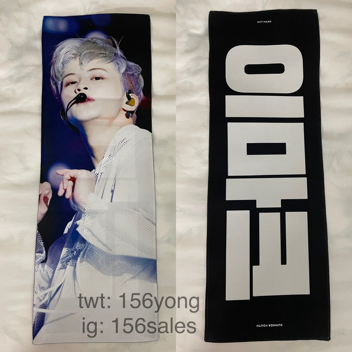 156yong's tweet photo. usa wts / nct taeyong and mark fabric cheering slogans

$18 usd each (shipping not included or can pick up at the 127 concert in LA on oct. 6)

mint condition, never used &amp; includes misc freebies!! pls dm to buy :] https://t.co/Uz4c1vv8VE