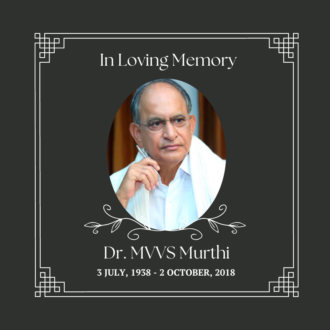 DoER_GITAM's tweet photo. 4 years ago we lost the heart and soul of GITAM and we miss his presence. Dr. M. V. V. S. Murthi, Founder - GITAM, was a teacher, politician, industrialist, loving parent as well as a grandparent. His legacy continues in the form of GITAM and his ideologies guide us to this day. https://t.co/iL8kWnWZQa