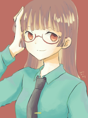 「秋のメガネさん | 山名沢湖 #pixiv  昨日描いた絵微調整してpixivに」|山名沢湖のイラスト