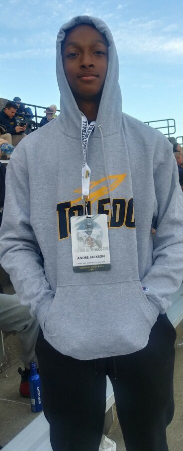 Andre Jackson (@andre24jackson) on Twitter photo Thanks Toledo Rockets Football staff for the invite. It was a great experience and I’m looking forward to the future! <a href="/ToledoFB/">Toledo Football</a> <a href="/RickyCiccone/">Ricky Ciccone</a> <a href="/CoachPJNorthFB/">Coach PJ Panther Football</a> <a href="/vkehres/">Vince Kehres</a> Thanks Toledo Rockets Football staff for the invite. It was a great experience and I’m looking forward to the future! <a href="/ToledoFB/">Toledo Football</a> <a href="/RickyCiccone/">Ricky Ciccone</a> <a href="/CoachPJNorthFB/">Coach PJ Panther Football</a> <a href="/vkehres/">Vince Kehres</a>