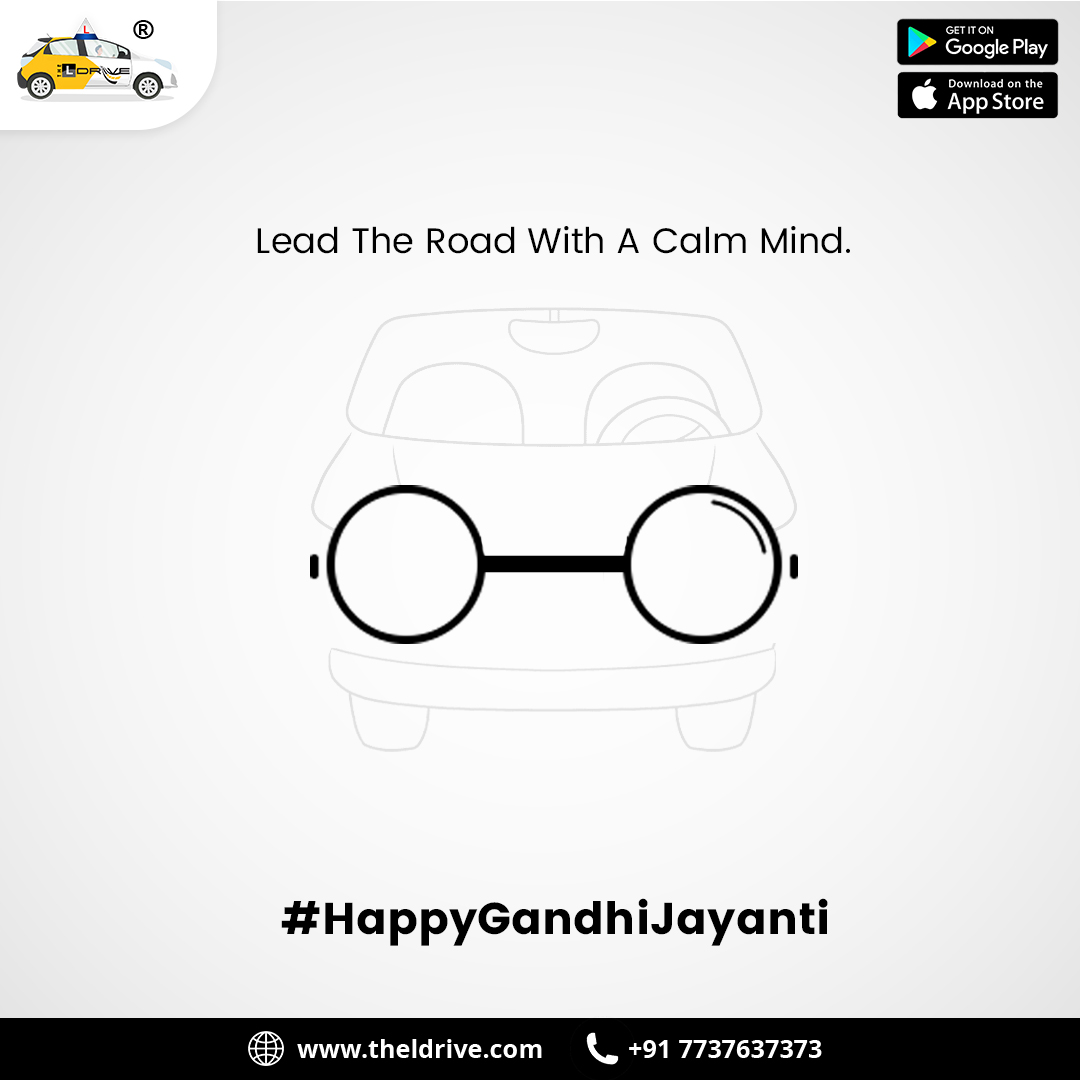 theldrive's tweet photo. Mahatma marched on the road with a calm mind that lead to India's destination of freedom. Today, let us imbibe his values when we take control of the wheel. 
#ldrive  #gandhijayantiwishes  #mahatmagandhi  #gandhiji #october #happygandhijayanti #fatherofthenation #freedom #bapu https://t.co/VvTuCD5l7R