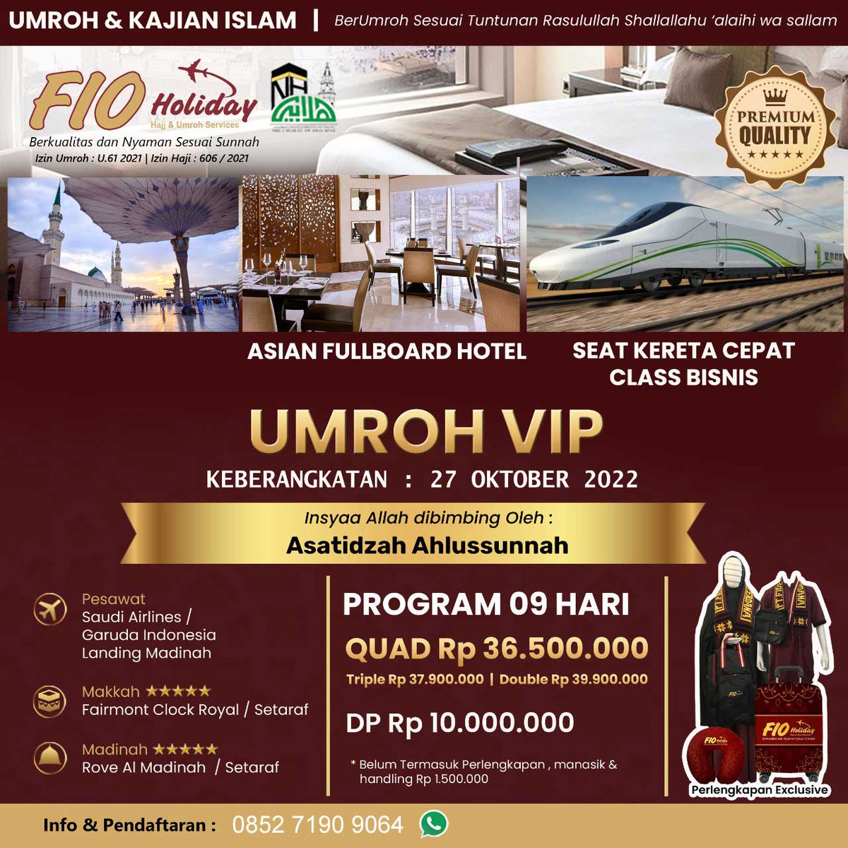 pekanbaru's tweet photo. Umroh VIP bulan Oktober ini masih ada seat silahkan
#umroh #umrah #umrohvip #umrohoktober #oktober #vip #vvip #fio #fioholiday #umrahvip #fairmont #fairmontclock #makkah #madinah #rove #RoveAlMadinah https://t.co/9XI3SdSmBw