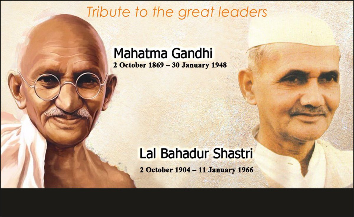 paragamya's tweet photo. Tribute to the leaders #MahatmaGandhiJayanti #lalbahadurshastrijayanti 🙏🏼 https://t.co/e6OaZry2rD