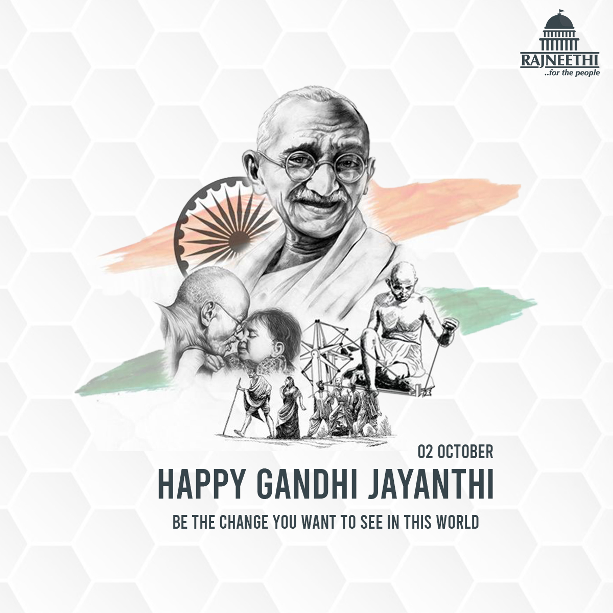 Rajneethi365's tweet photo. Remembering the Father of the Nation #MahatmaGandhi on his birth anniversary. He has inspired millions across the world &amp; continues to do so. Let us all take the pledge to walk in his path of truth &amp; non-violence towards realising the India of his dreams.

#GandhiJayanti https://t.co/EckFmhKkbs
