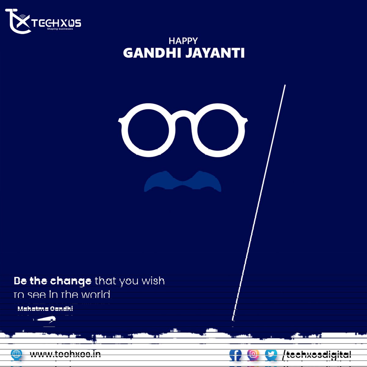 techxosdigital's tweet photo. Let's celebrate the spirit of India's greatest leader Mahatma Gandhi.
Happy Gandhi Jayanti from Team Techxos. https://t.co/iwJqSzbS1i