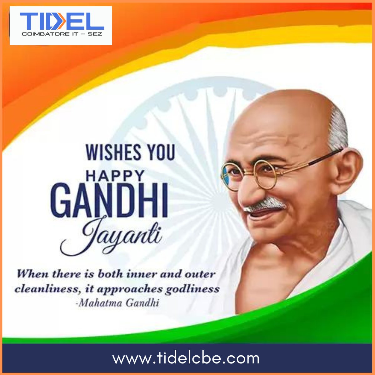 tidel_park's tweet photo. Happy Gandhi Jayanti Wishes from TIDEL Park Family ✨ https://t.co/PyhgWtXYnt
