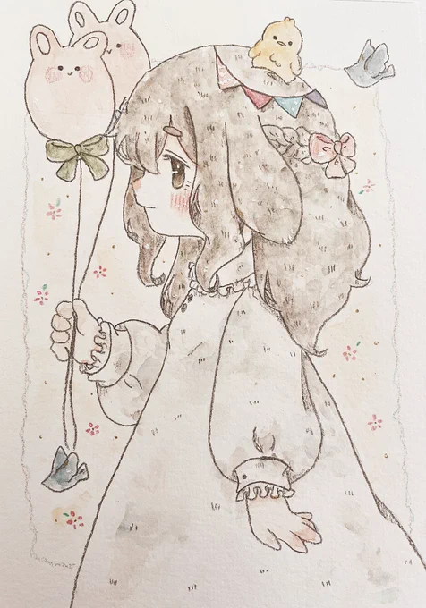 #自創作女子イラストフェス01ふわふわ女の子 
