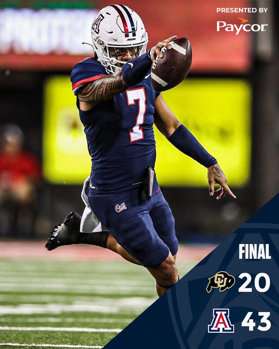 pac12's tweet photo. Capital W in Wildcats 😼

#Pac12FB | @PaycorInc https://t.co/O6C8hAyMqy