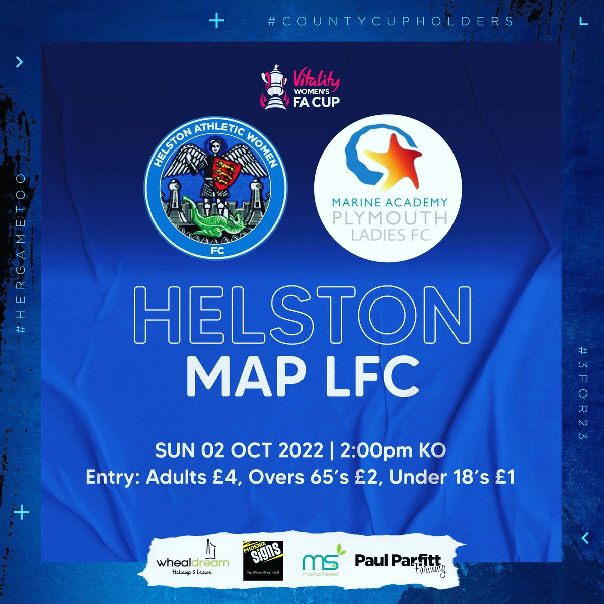 HelstonWomen's tweet photo. #MATCHDAY ๐๐๐ #FACup
@VitalityWFACup returns to Kellaway Park @HelstonAFC as we welcome @MAPLFC - 2pm KO
#COYB ๐
@HelstonNubNews @PacketEmma
@swsportsnews @sportscornwall @Cornishfootball @ImpetusFootball @Goal_Mass @Hobo1965 @GaryHocking63 @TheCWFL https://t.co/yevpJ1GwPy