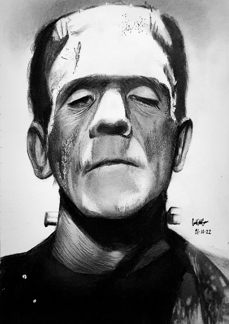 Carlos21035's tweet image. &quot;THE MONSTER OF FRANKENSTEIN&quot;
#Frankenstein #monsteroffrankenstein #modernprometheus #maryshelley #victorfrankenstein #henryclerval #universalclassicmonsters #monster #creepy #horror #fantasy #hollywood #film #cinema #cinematography #drawing #portrait #art #spookyseason