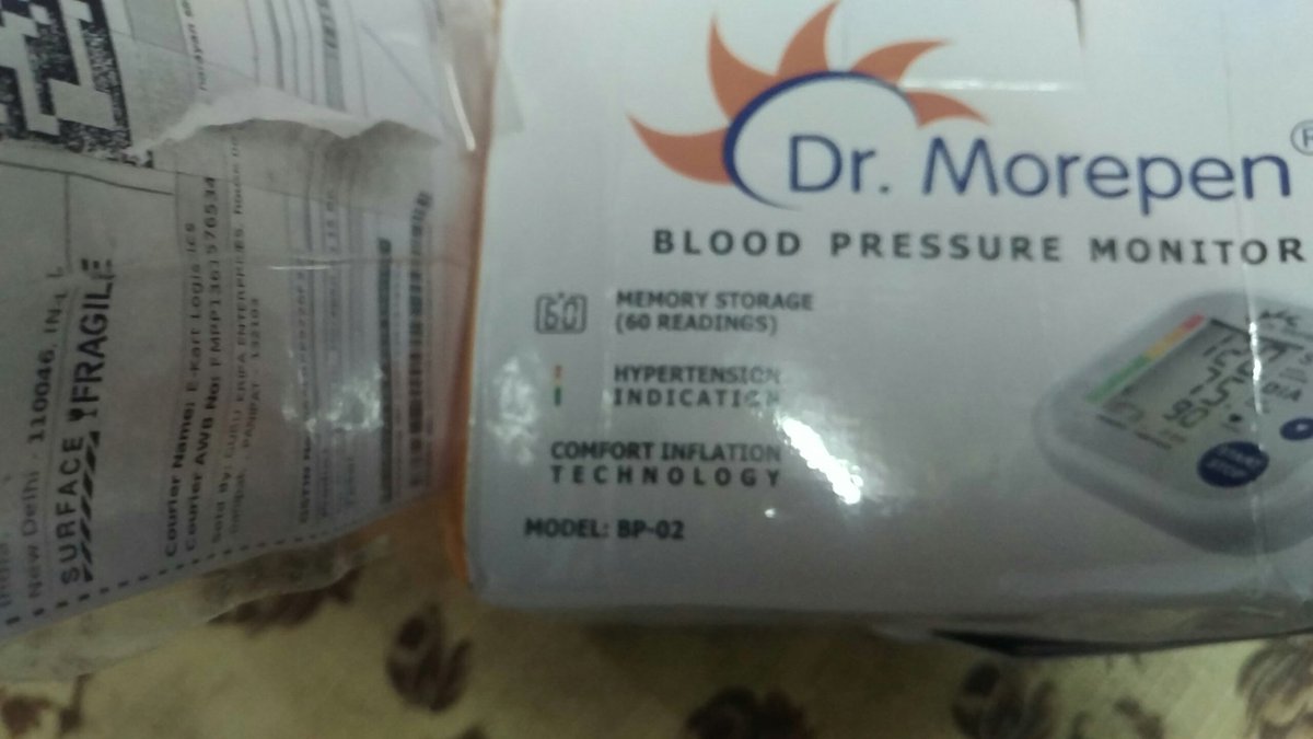 DrGLHeda's tweet photo. @flipkartsupport Order ID :OD126120235625758000
Ordered &amp; paid Dr Morepen BP Monitor Model BP -15, Got delivered low cost lower model BP-02, by Flipkart, cheated and lost money. Can some one help me. https://t.co/R6KVeALAmS