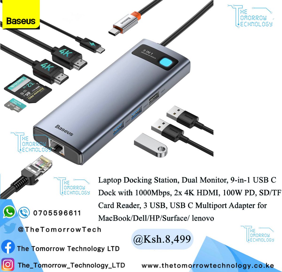 kijana_sakaja's tweet photo. Are you in need of electronics? If yes ,@TheTomorrowTech has the best quality at an affordable price.
Discover a large selection of Baseus products at the best prices 
-0705596611
https://t.co/7KoFVgt1FT 

Freemason #MCIMUN mpesa Bontle #MasonicMysteries Nakuru Kinoti Raila https://t.co/Fv2JxGv4s9