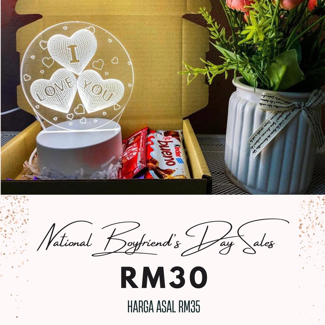 Dah beli hadiah dekat bf belum? Kalau belum nak special untuk korang. Offer untuk harini sahaja tauu. Comfirm senyum sampai telinga bf korang 🙈