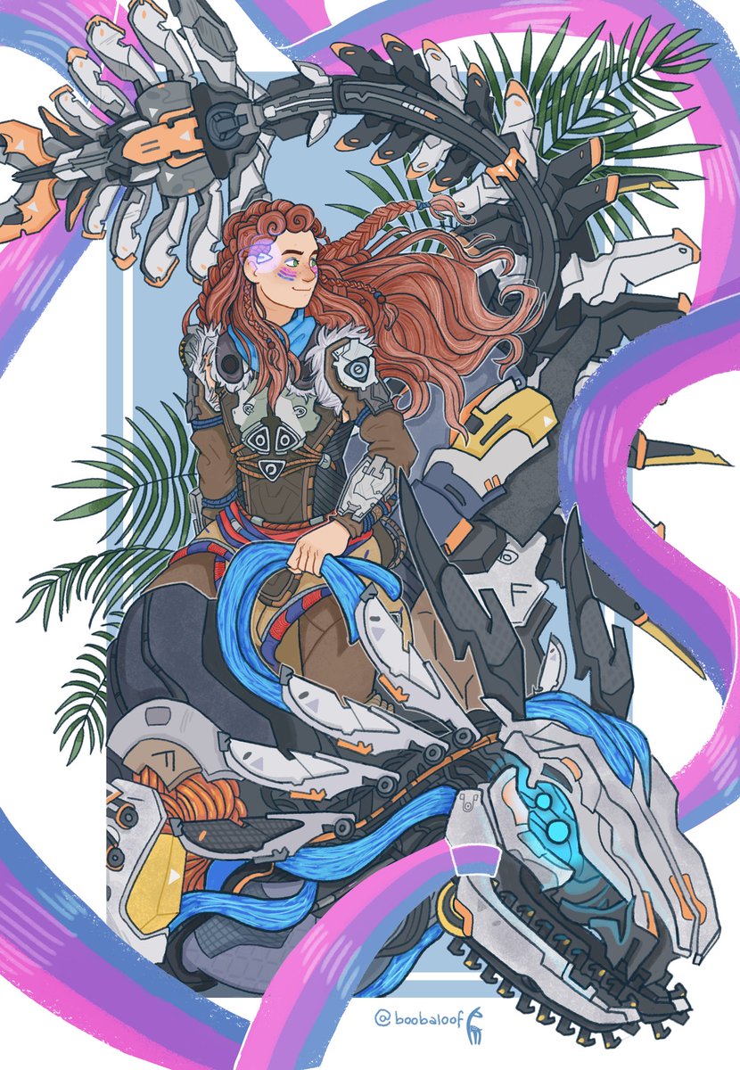 boobaloof's tweet photo. Even though September is over... just wanted to celebrate a bit more :)

Happy #BiVisibilityMonth! 💗💜💙

#HorizonForbbidenWest #Aloy https://t.co/2TITXtVpro