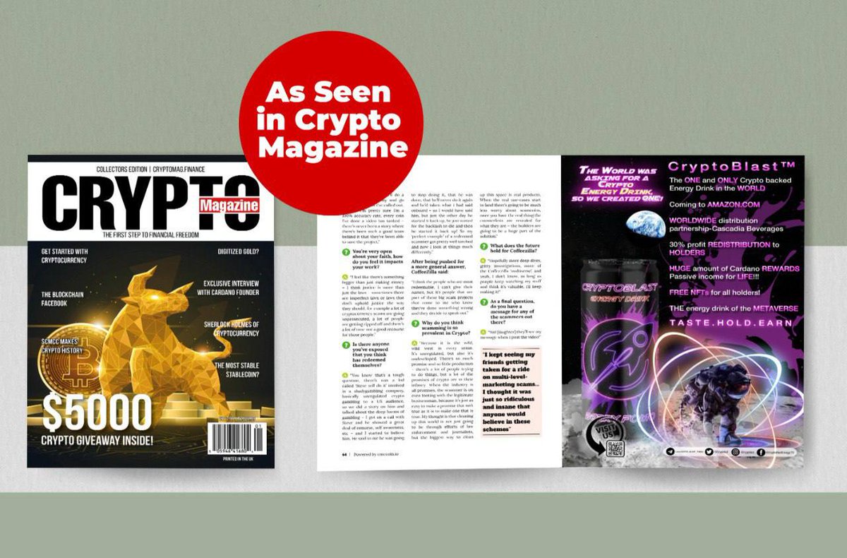 NINJA_CBT's tweet photo. @CryptoEmdarks Unvalued gem in the truest sense of the term is #CryptoBlastt. A real TANGIBLE #crypto product available to buy on #amazonfba with free #NFTGIVEAWAY retail rollout coming, 30% profit sharing, #ADA rewards for holding and a  metaverse vending machine.Ohh. Grab some merch as well😊 https://t.co/FG3XgSMEb8