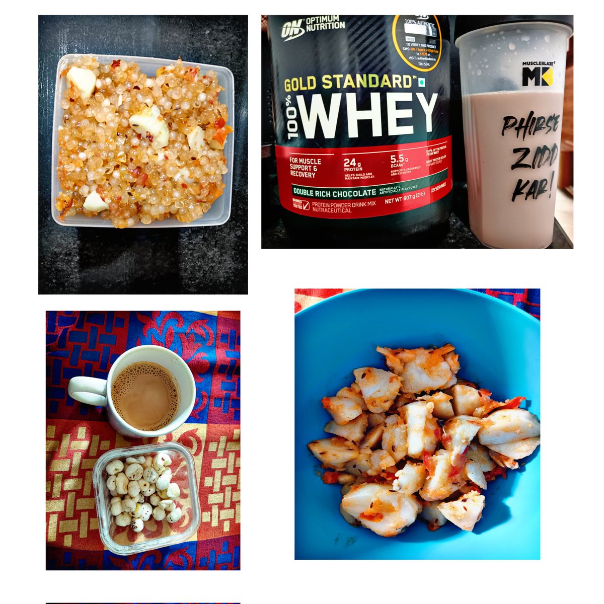 My navratra food for 8 days comprising fiber , starch and protein !