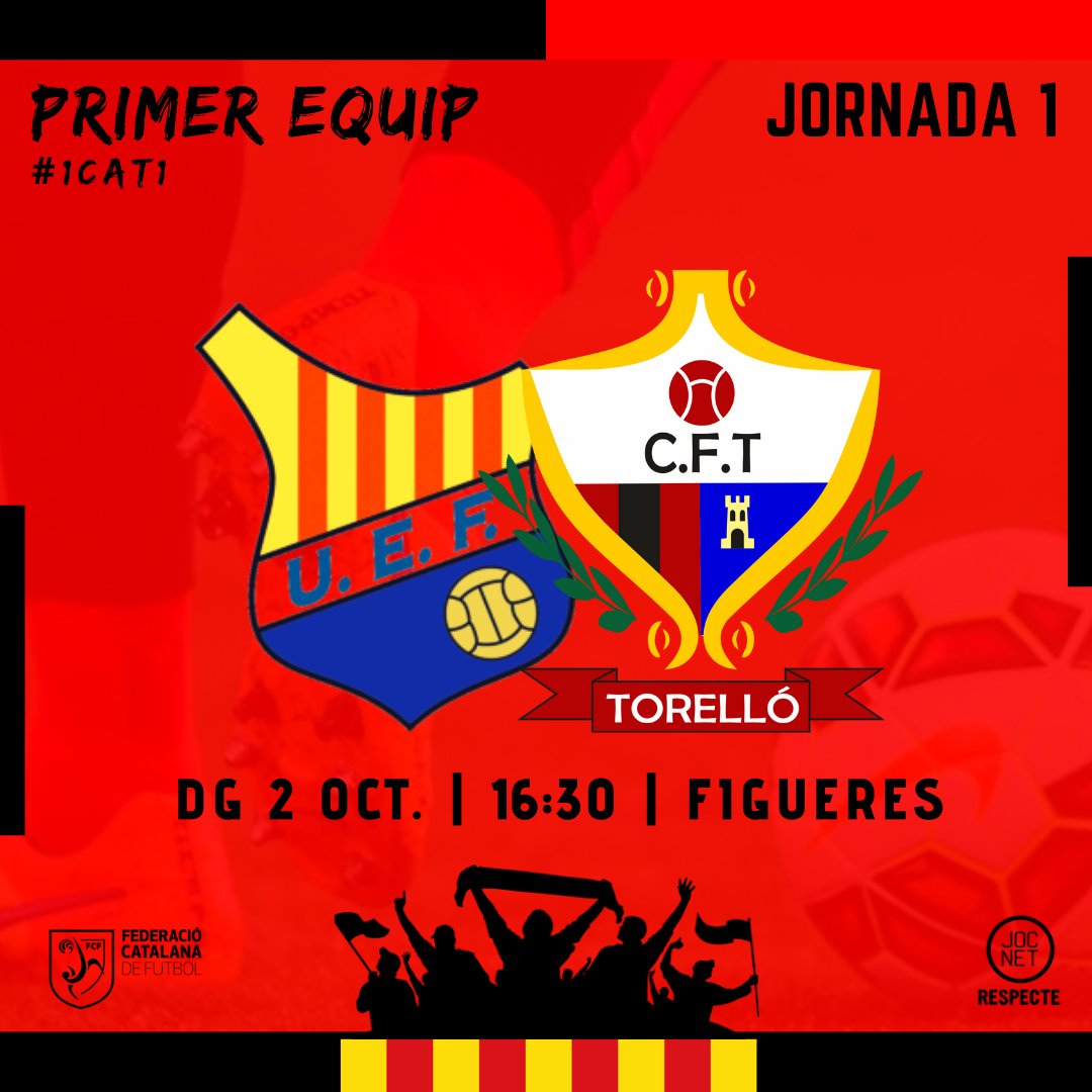 cftorello's tweet photo. #Bondia Avui #1cat2fem @CESabadell 🆚 @cftorello fem i #1CAT1 @UEFigueres 🆚 @cftorello #SomhiEquips #ADNpescallunes🔴⚫️ https://t.co/EUCdWvG3TR