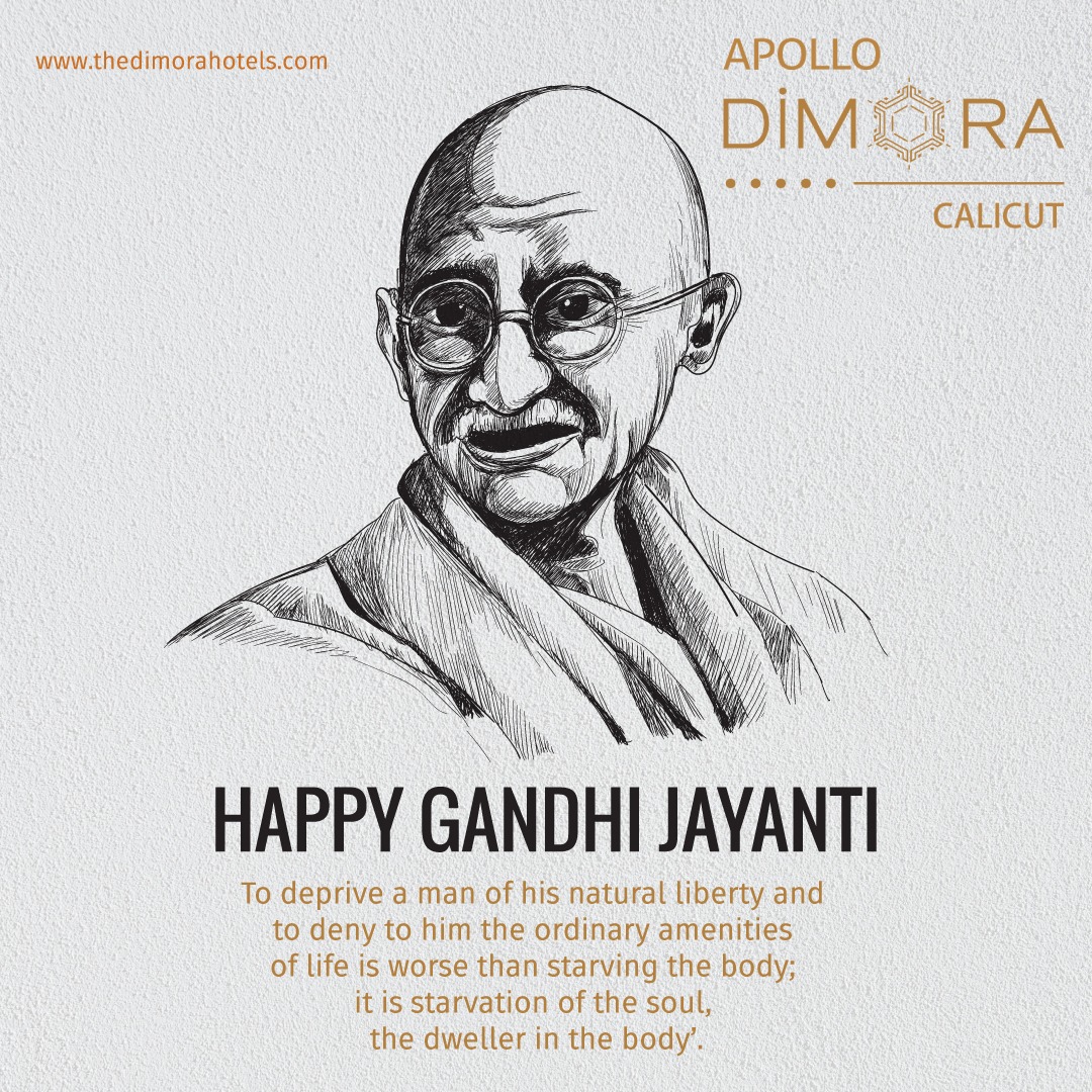 ApolloDimora's tweet photo. "Be the change that you wish to see in the world. Happiness is when what you think, what you say, and what you do are in harmony.” - Mahatma Gandhi
Happy Gandhi Jayanti 2022
Apollo Dimora Calicut
Thondayad Bypass, Near Cyber Park, Nellikode P.O.
Calicut – 673016 Kerala, India https://t.co/Wem5DHGOgL