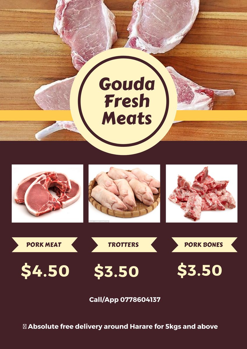MeatsGouda's tweet photo. Happy Sunday.

Magetsi amakatambisa muchibika Mazondo neBeef Bones mukaadzorerwa munofa nekudya maTrotters nemaPork Bones.😋😋😋😀😀😀

Pork Meat $4.50/kg
Pork Bones $3.50/kg
Trotters $3.50/kg

Call/App 0778604137 https://t.co/YXDaEg1Z9g
