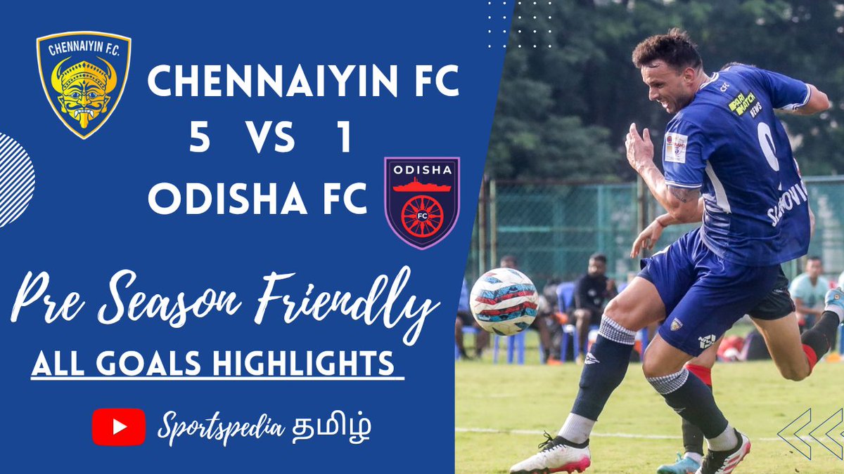 FOOTBALLVIBES2's tweet photo. https://t.co/hK80T3Shq3
https://t.co/hK80T3Shq3
https://t.co/hK80T3Shq3

Chennaiyin Fc Vs Odisha Fc Pre Season Friendly Highlights | 5-1 Chennaiyin | All Goals Highlights

#ChennaiyinFc #ISL #IndianSuperLeague #MarinaMachans #OdishaFc 
@bstandblues @Supermachans @SuperMachanss https://t.co/Drow0rfPWz