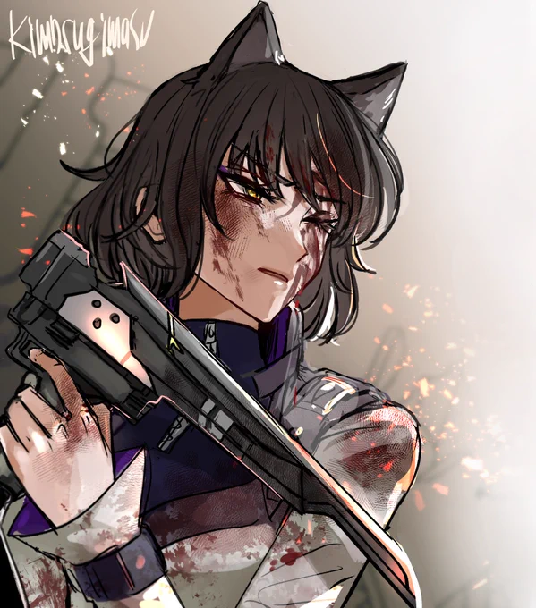 血がでてる。武器はトレスしました。 