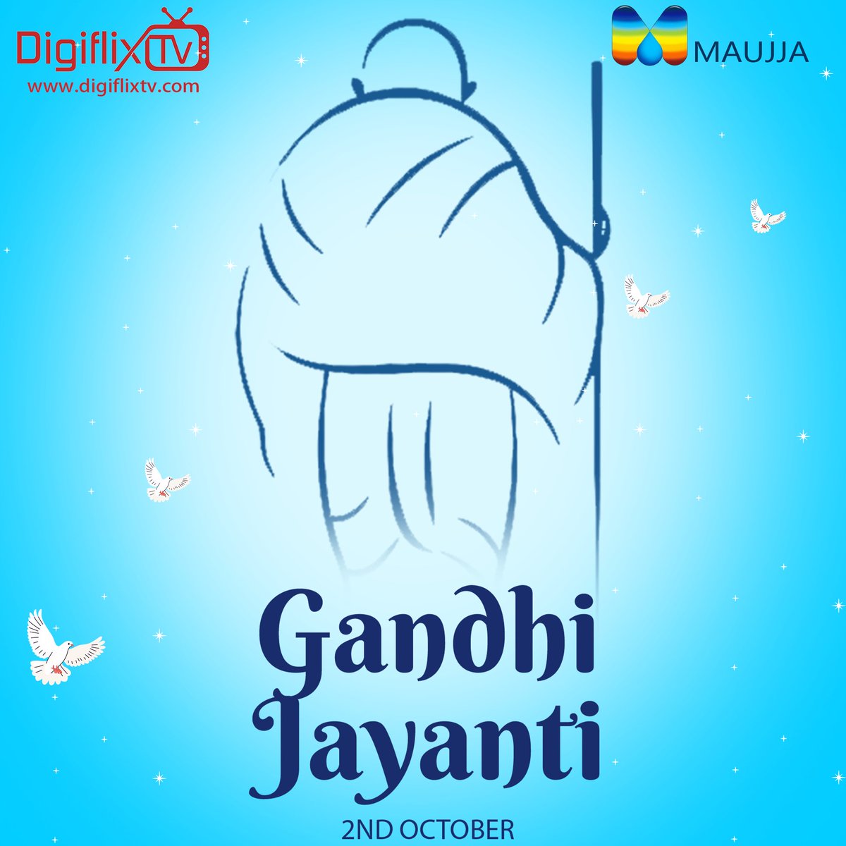 DigiflixT's tweet photo. On Bapu's 150th birth anniversary, let's remember and imbibe his teachings of Satya and Ahimsa. 

Download &amp; Subscribe :- https://t.co/apHm43Z2bI

#DigiflixTv  #IndianOtt #AnOttApp #Ott #Media #entertainment #GandhiJayanti #Gandhiji #GandhiJayanti2022 https://t.co/fLktbtLtDc