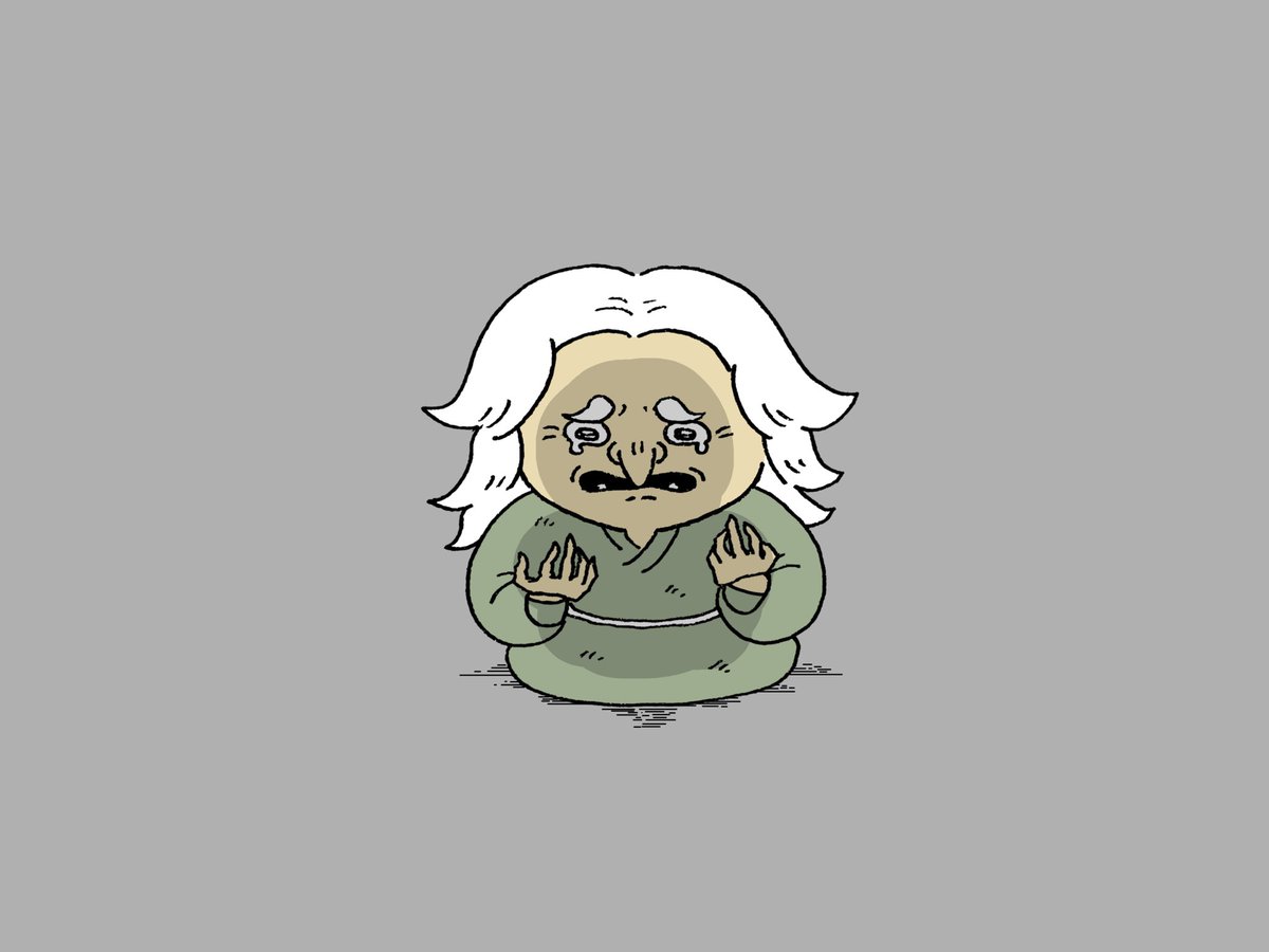 solo old old woman simple background grey background white hair long sleeves  illustration images