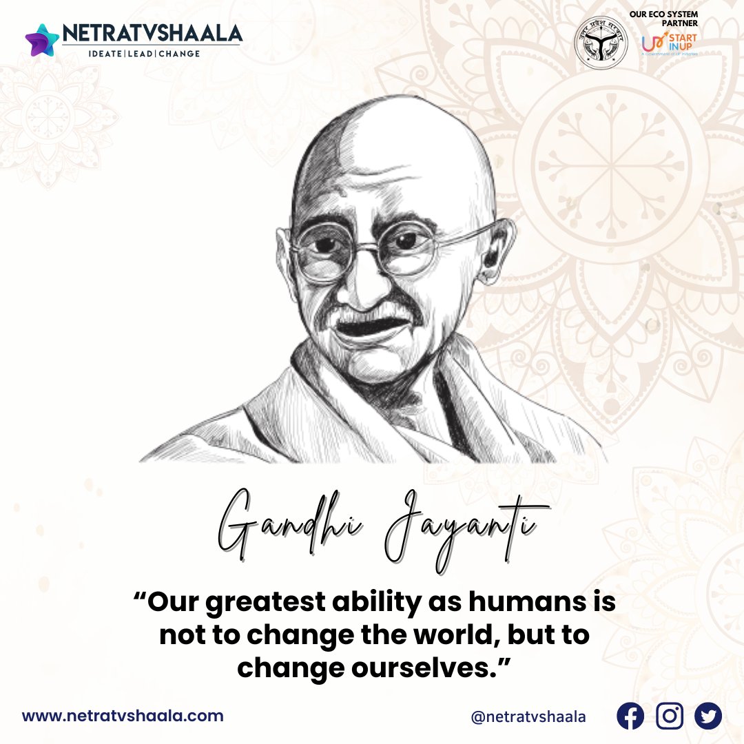 netratvshaala's tweet photo. "A man is but a product of his thoughts. What he thinks he becomes.” - Mahatma Gandhi — the father of our nation — the chief advocate of ahimsa and satyagraha.

#gandhijayanti #mahatmagandhi #india https://t.co/GytKt4sVK4