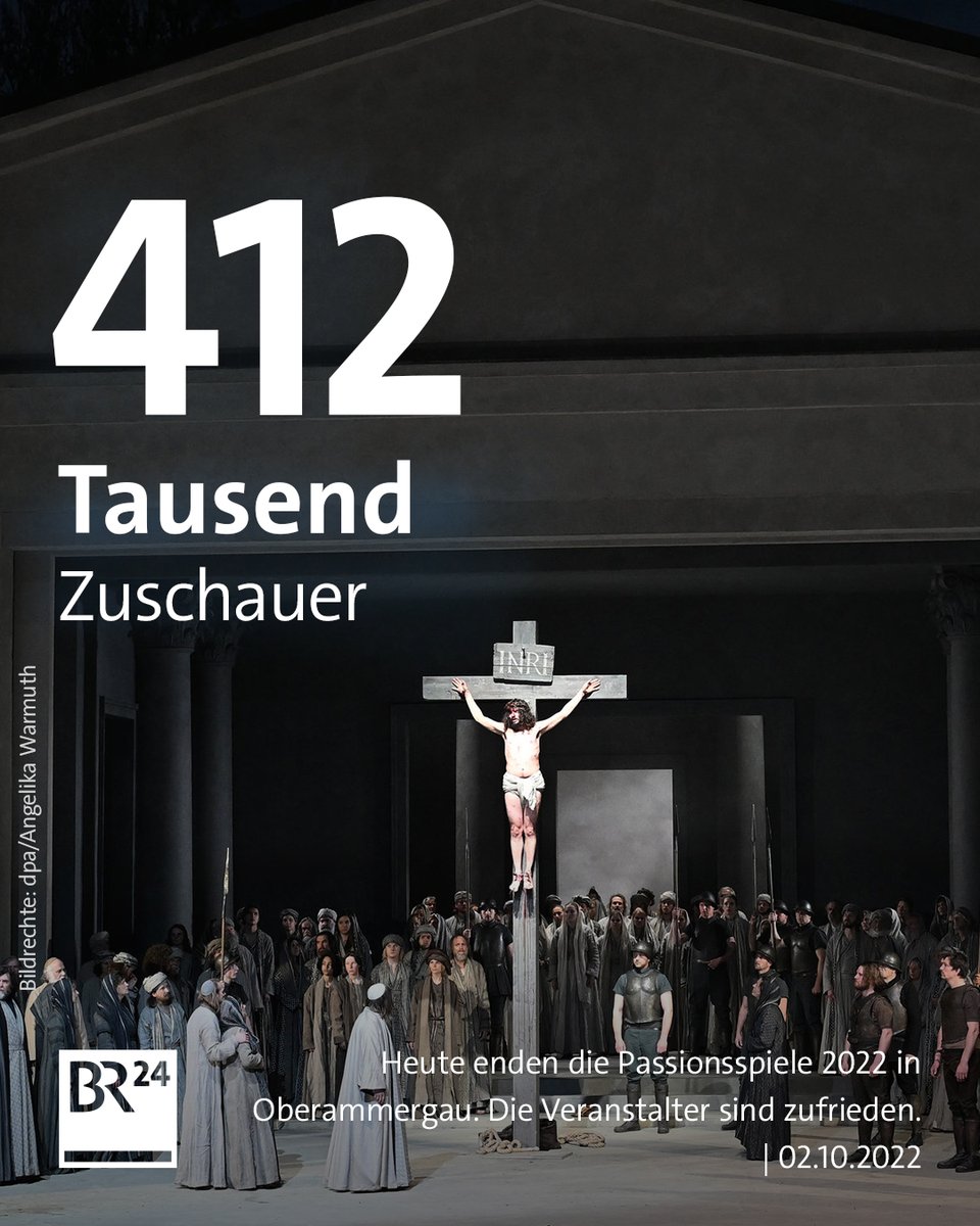 BR24's tweet photo. Nach mehr als 100 Vorstellungen gehen die Oberammergauer Passionsspiele zu Ende.
https://t.co/J9YriOaiwf https://t.co/JyliHF0XRf