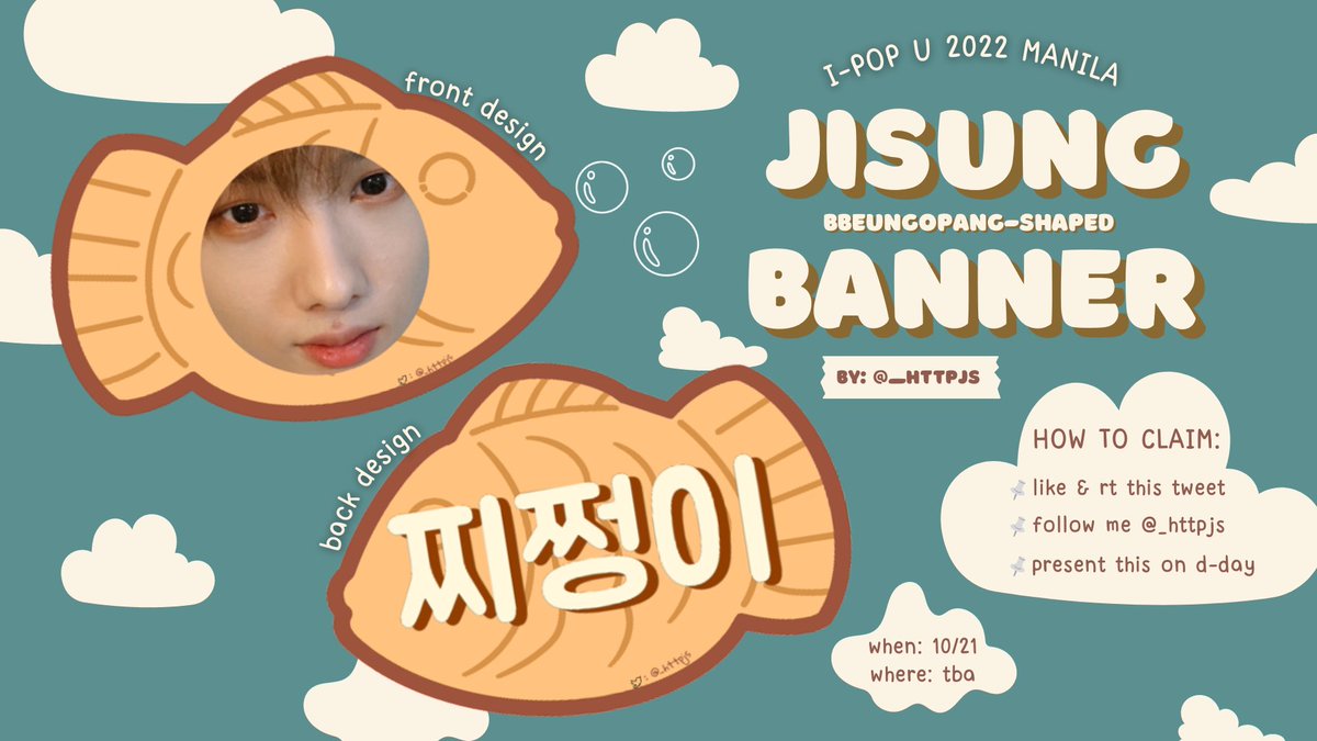 _httpjs's tweet photo. ˗ˏˋ JISUNG BANNER GIVEAWAY ´ˎ˗

·˚ ༘ I-POP U MANILA 2022

i will be giving free 지성 bbeungopang-shaped banner on October 21, 2022.
mechanics below. 
time &amp; place: tba

#IPOPU22MNL #JISUNG #지성 https://t.co/BOHpWIK0XD