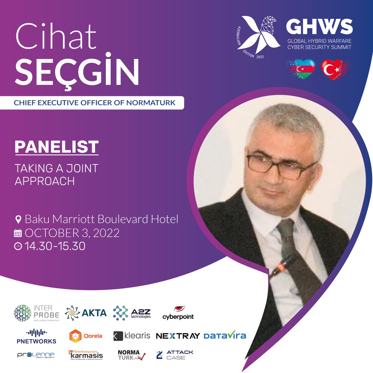 GHW_Summit's tweet photo. Cihat Seçgin, Chief Executive Officer of Normatürk will be panelist "Taking a Joint Approach” panel.

🇦🇿 Baku, Azerbaijan

📍Marriott Boulevard Hotel

📆 October 3, 2022

🕔 14.30 - 15.30

🌐 To review 👉🏻https://t.co/Oyx85xAEEX

#GHWS2022 https://t.co/ebQPG0KVl4