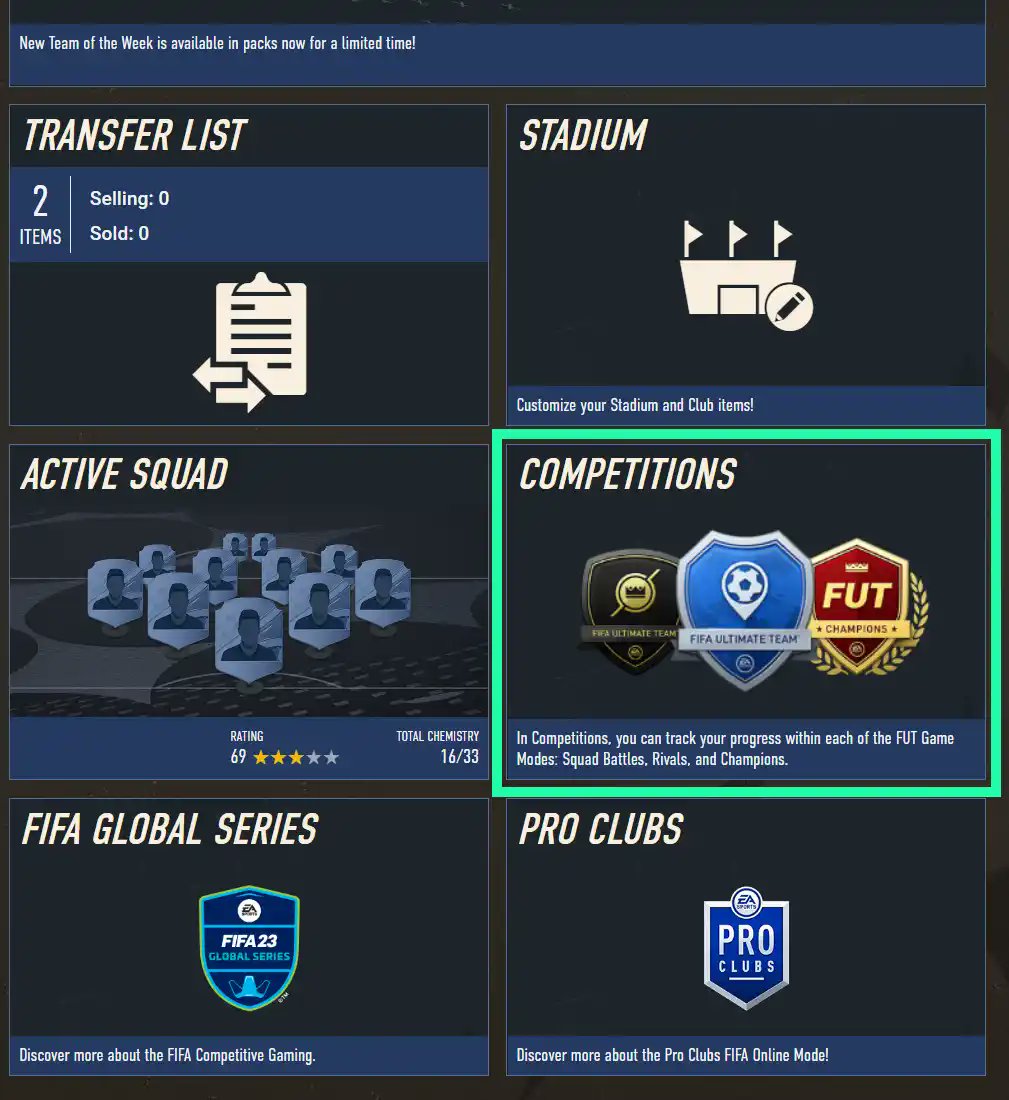 FUT 23 Web App Online