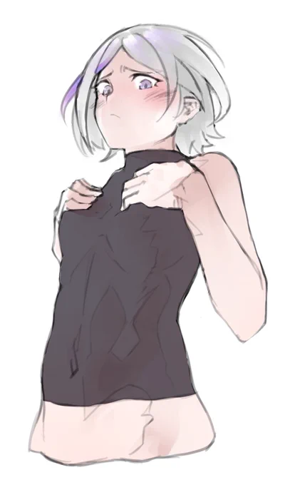 おっぱいを見上げる絵。
デッサンの狂いが修正できてないけど今日はここまで。 